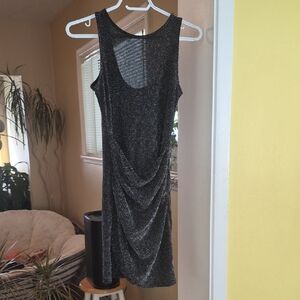 Chic Black and Silver Backless Dress